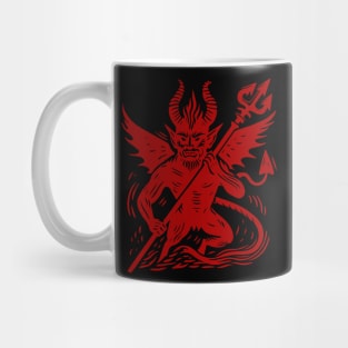 Lino Cut Devil Mug